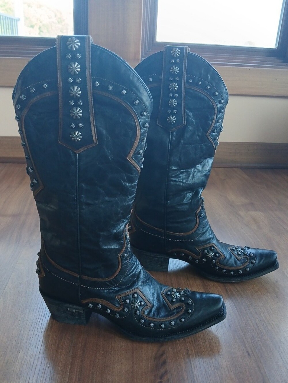 Lane Boots LB0225A 'Your Harness' Black Western Boots, Size 7 5, Rare Prototype